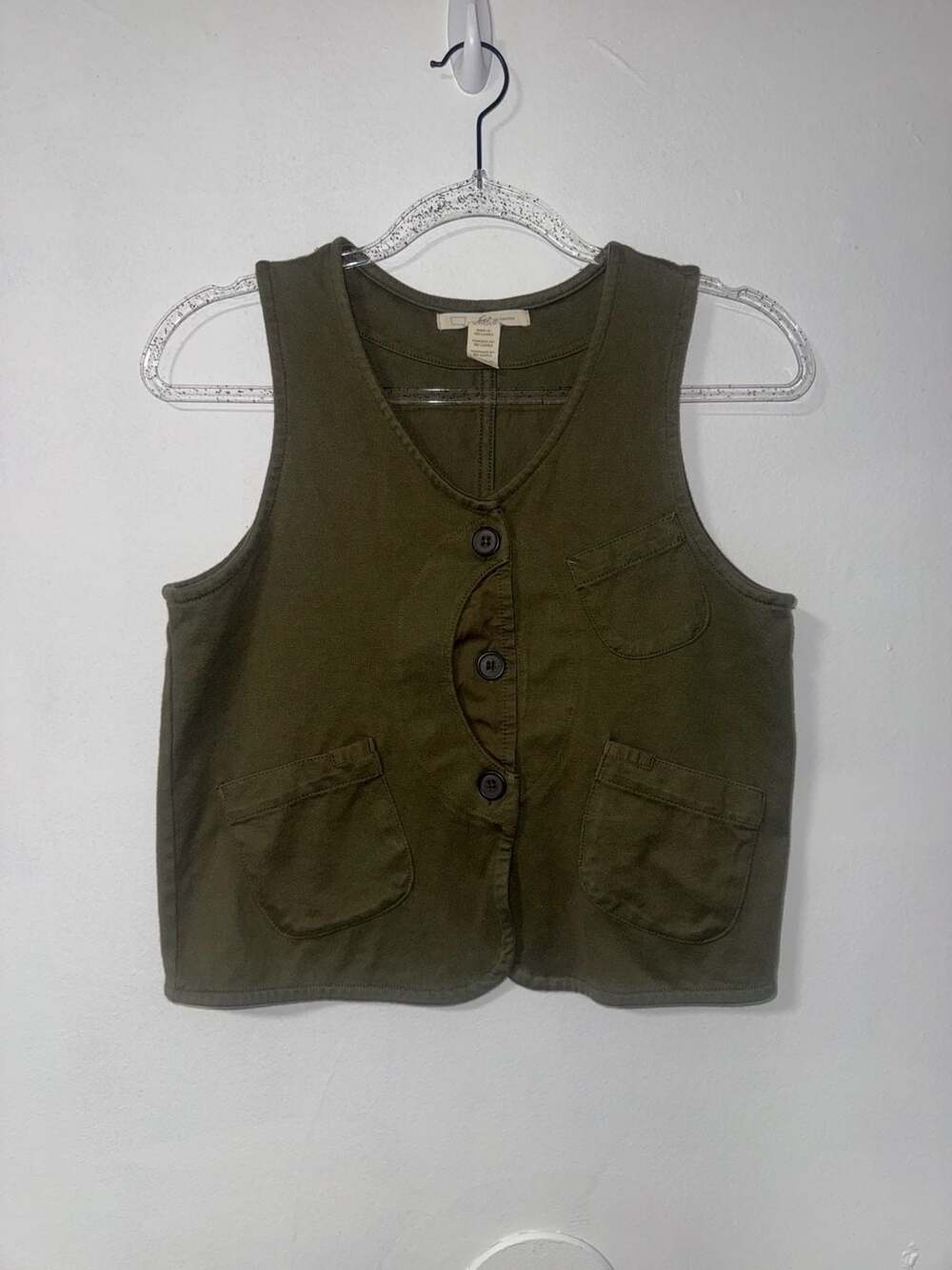 Levi's Button Front Vest Size Small Olive Green